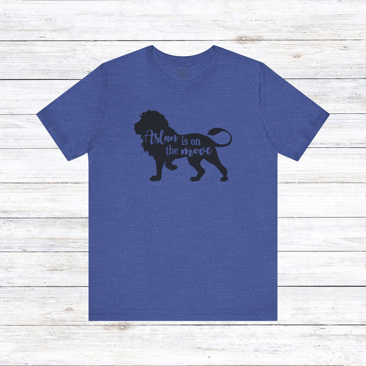 Aslan Is On The Move Unisex T-Shirt T-Shirt Heather True Royal S 