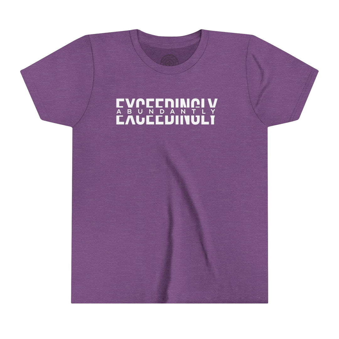 Exceedingly Abundantly Youth T-shirt Kids clothes Heather Team Purple S 