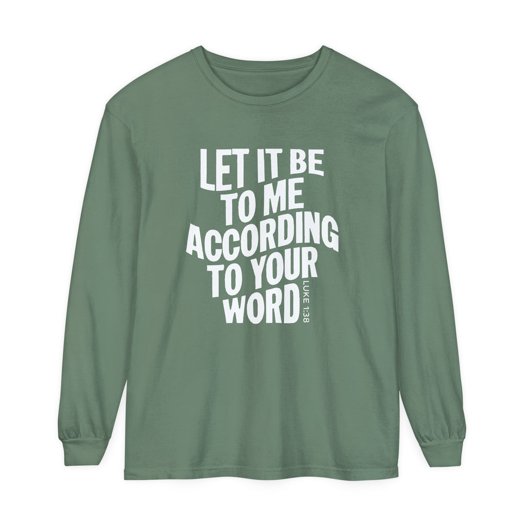 According To Your Word Long Sleeve Shirt Long-sleeve Light Green S 