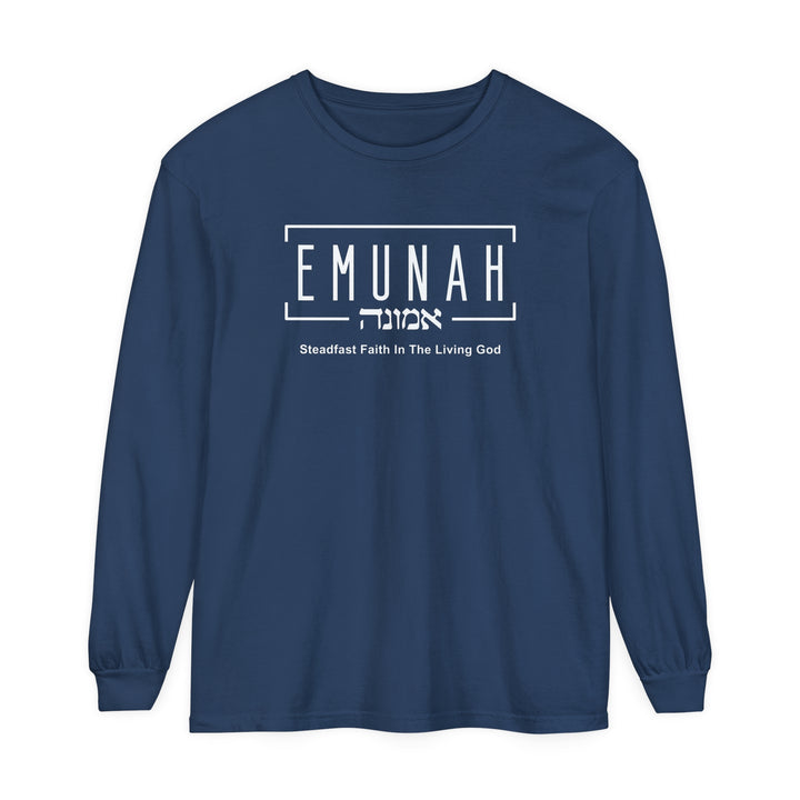 Emunah Steadfast Faith Long Sleeve Shirt Long-sleeve Midnight S 