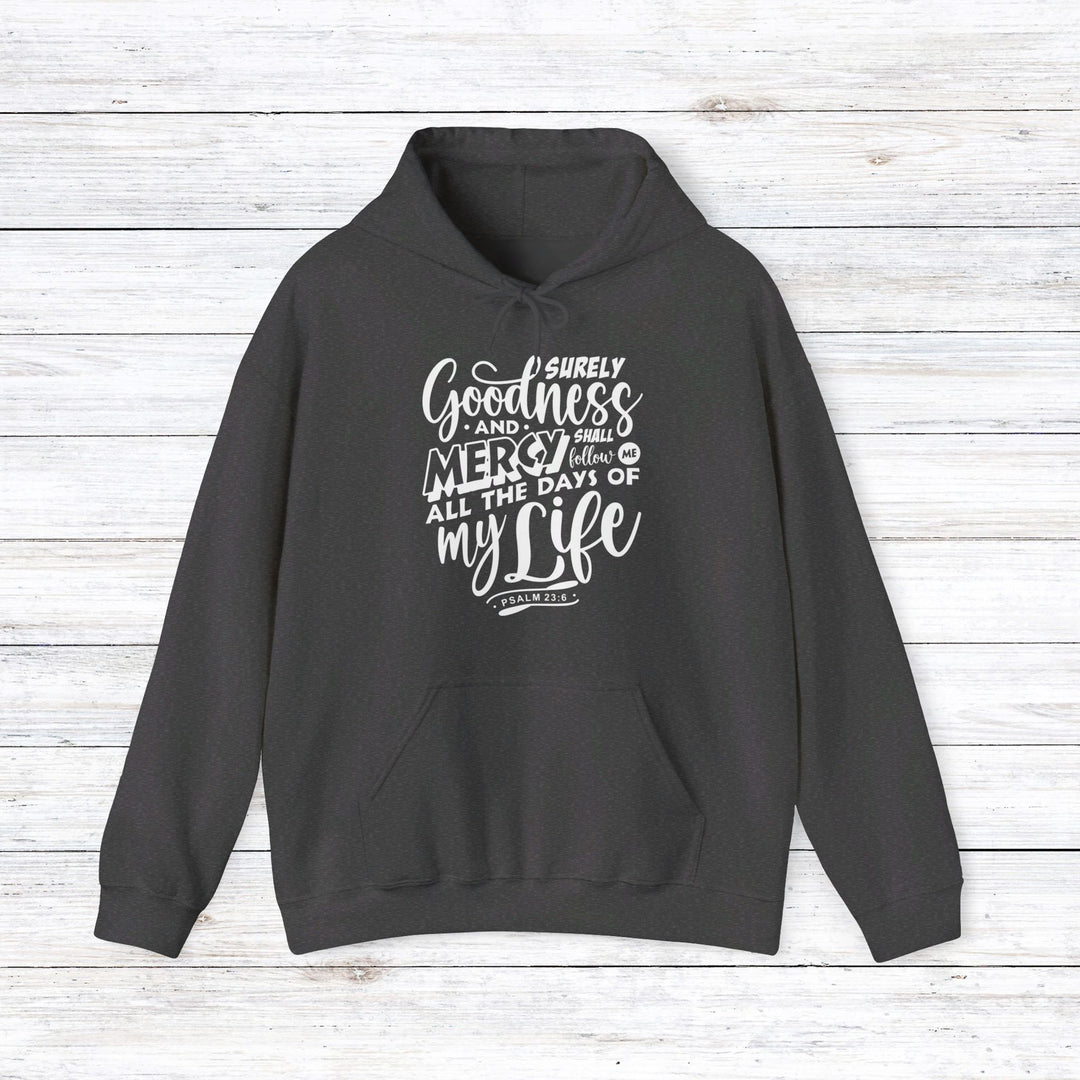 Goodness and Mercy Hoodie Hoodie Dark Heather S 