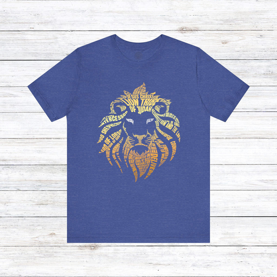 Lion Word Cloud Unisex T-Shirt T-Shirt Heather True Royal S 