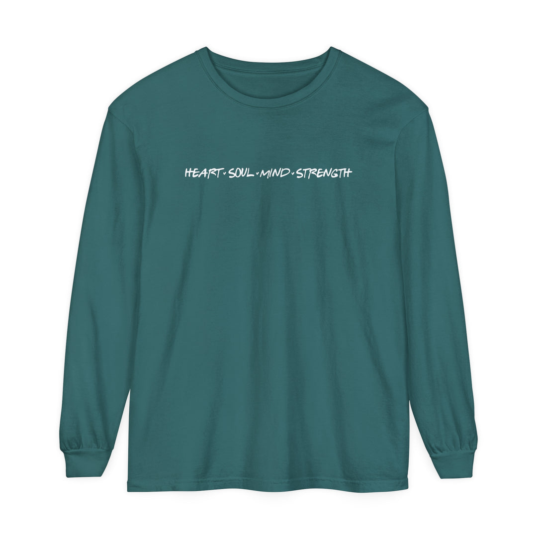 Heart Soul Mind Strength Long Sleeve Shirt Long-sleeve Blue Spruce S 