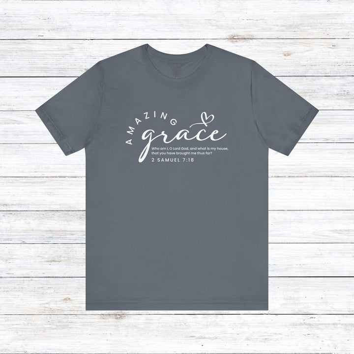 Amazing Grace Heart Unisex T-Shirt T-Shirt Steel Blue S 