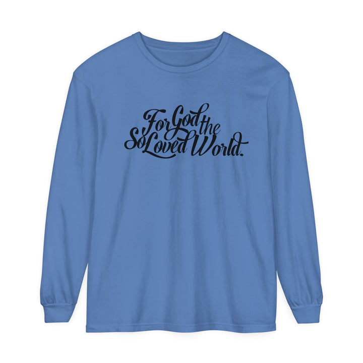 God So Loved Long Sleeve Shirt Long-sleeve Flo Blue S 