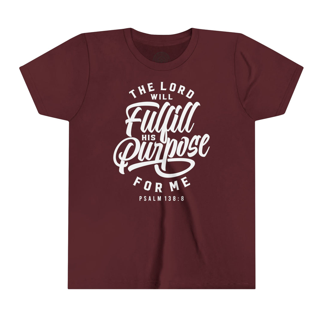 His Purpose Youth T-shirt Kids clothes Maroon S 