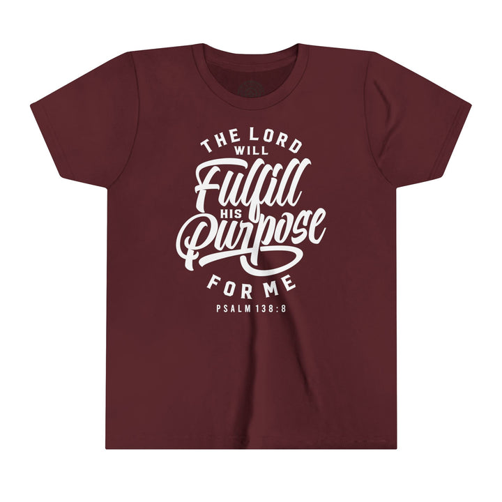 His Purpose Youth T-shirt Kids clothes Maroon S 