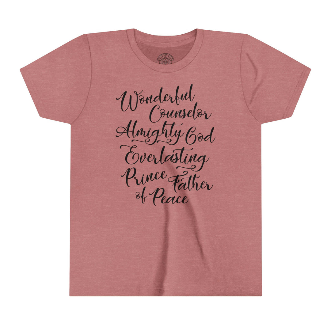 Wonderful Counselor Youth T-shirt Kids clothes Heather Mauve S 