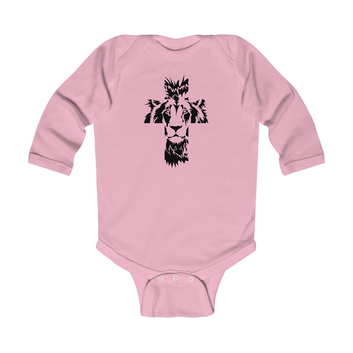 Aslan Cross Infant Long Sleeve Bodysuit Kids clothes Pink NB (0-3M) 