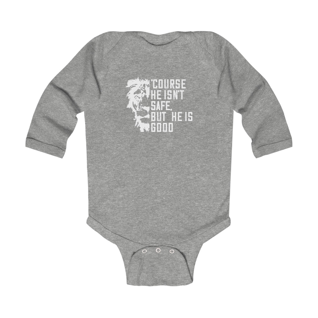 'Course He Isn't Safe Infant Long Sleeve Bodysuit Kids clothes Heather NB (0-3M) 