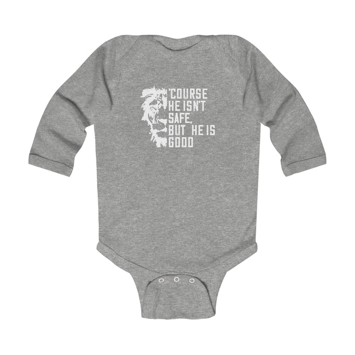 'Course He Isn't Safe Infant Long Sleeve Bodysuit Kids clothes Heather NB (0-3M) 