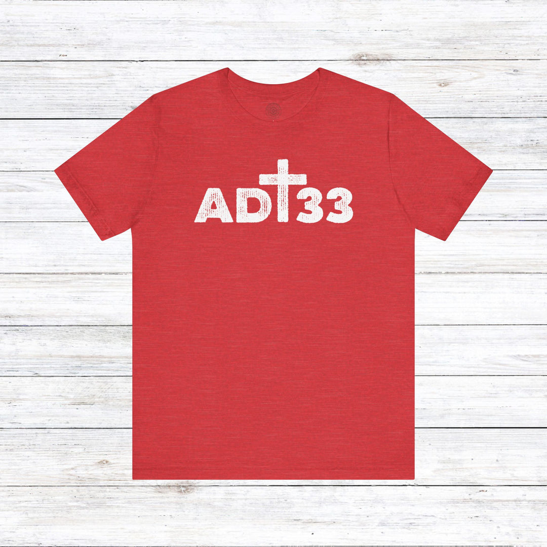 AD 33 Unisex T-Shirt T-Shirt Heather Red S 