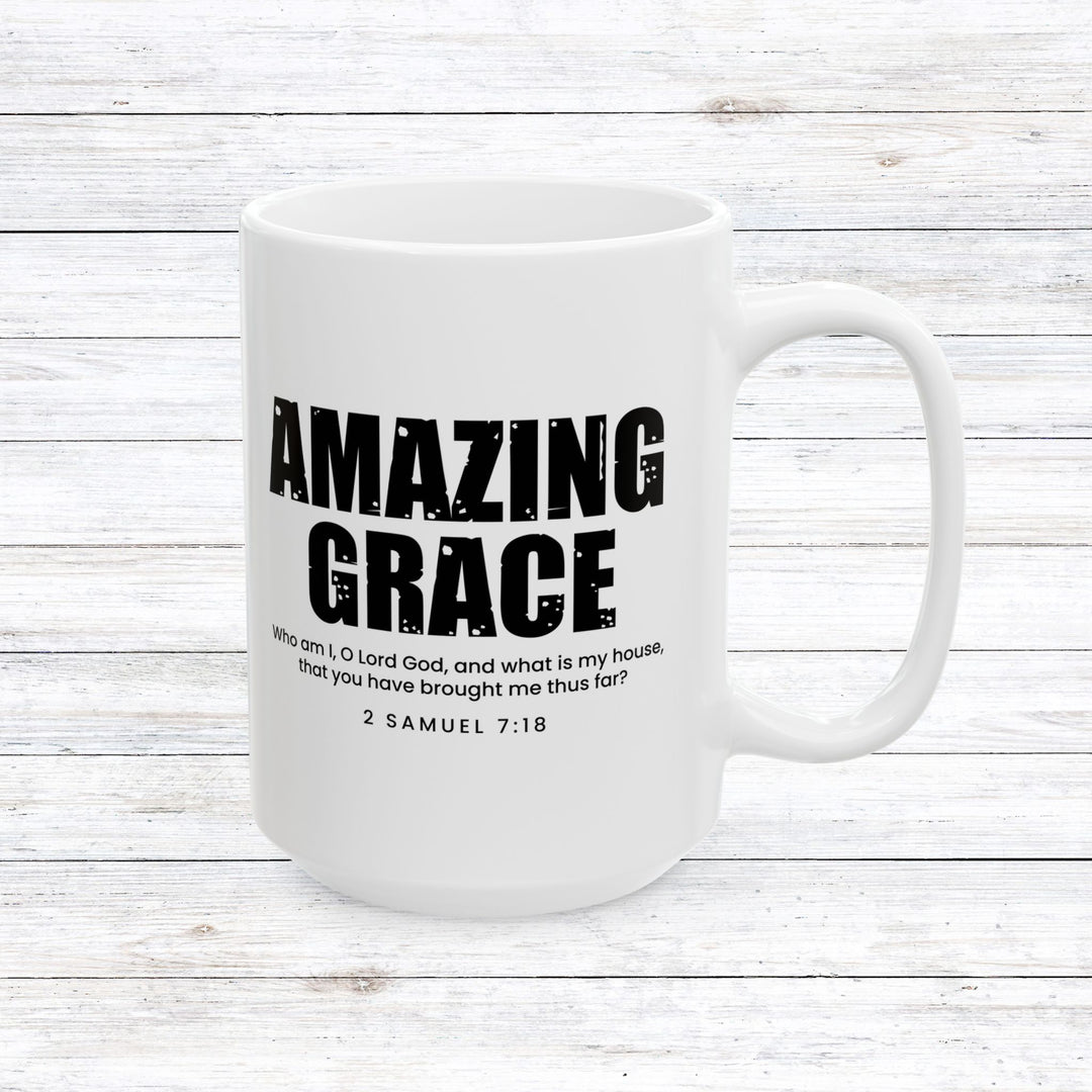 Christian Coffee Mug Amazing Grace Ceramic Mug 15oz  