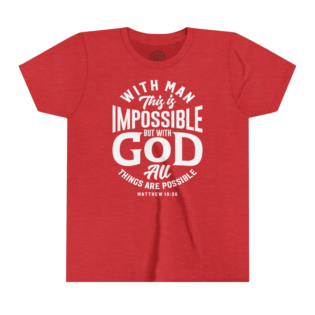 All Things Possible Youth T-shirt Kids clothes Heather Red S 