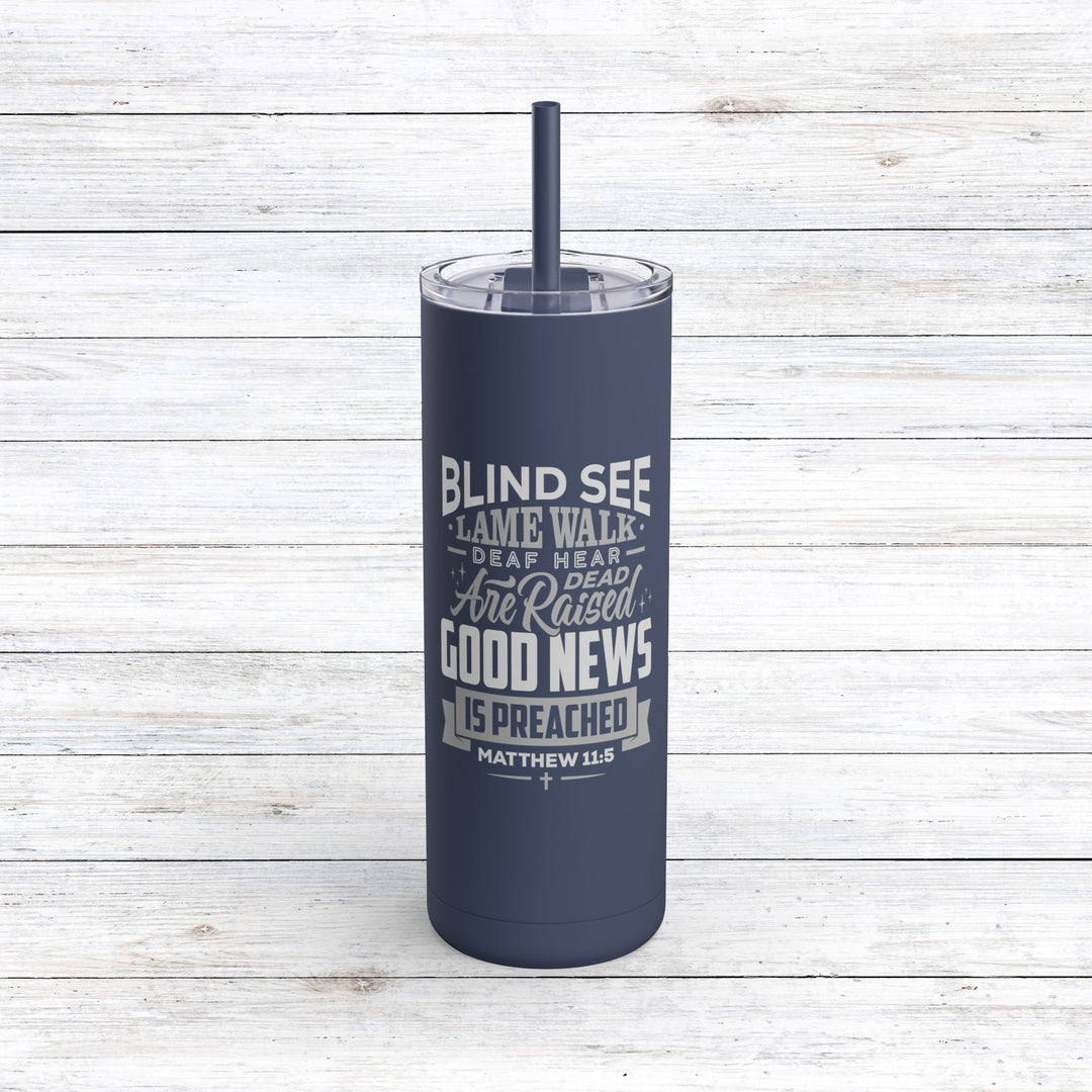 Christian Tumbler Go Tell John Mug Indigo 20oz Matte