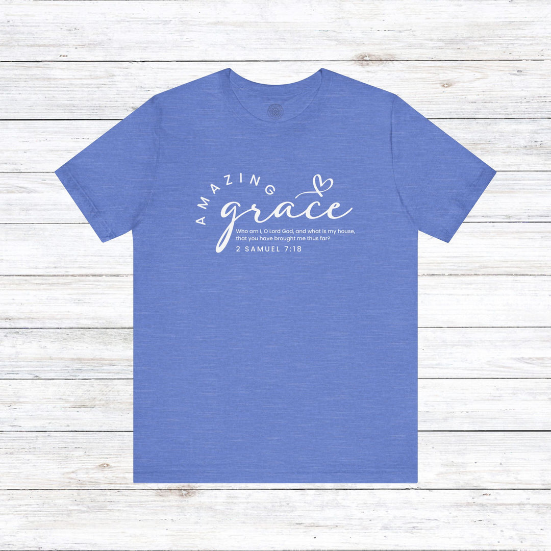 Amazing Grace Heart Unisex T-Shirt T-Shirt Heather Columbia Blue S 