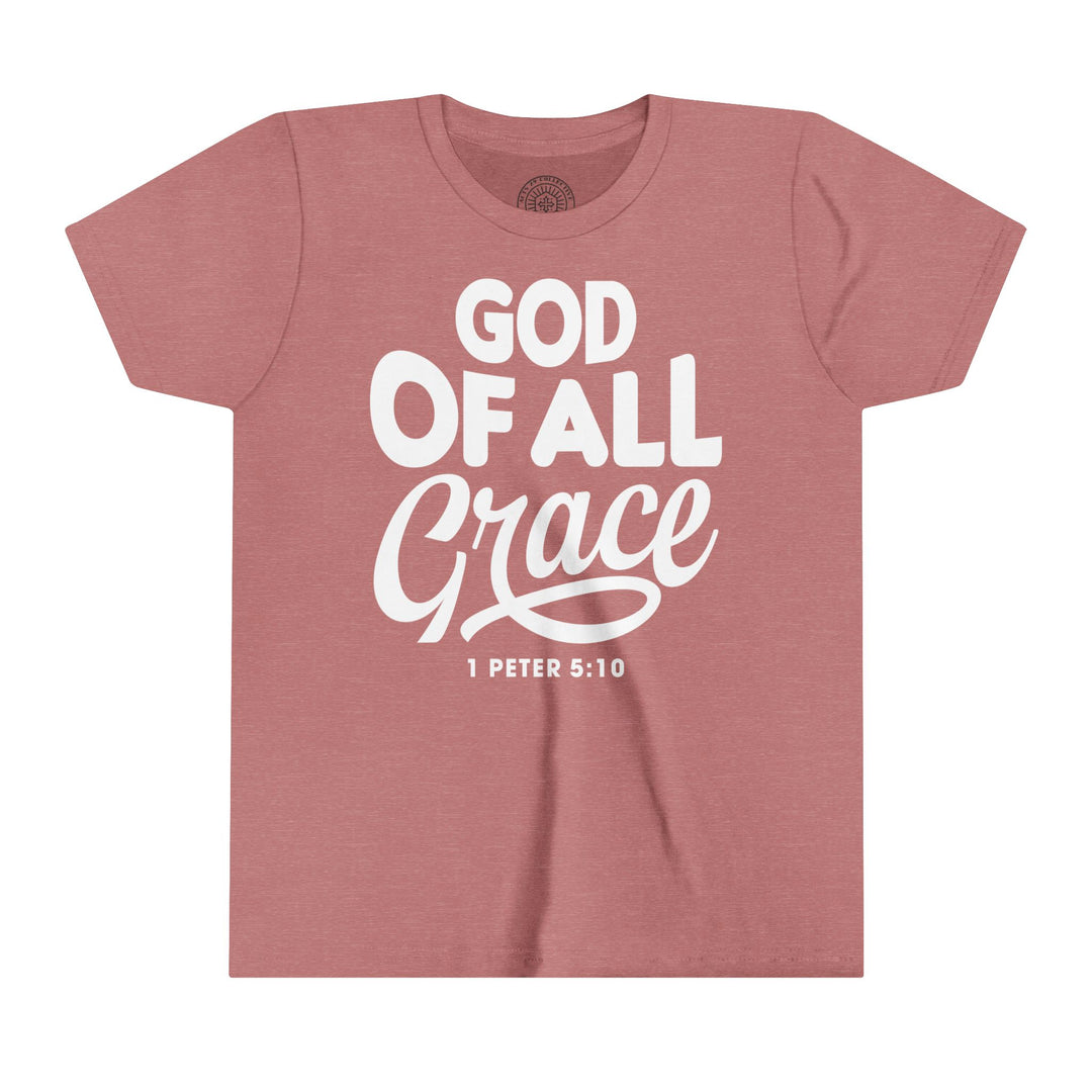 God of All Grace Youth T-shirt Kids clothes Heather Mauve S 