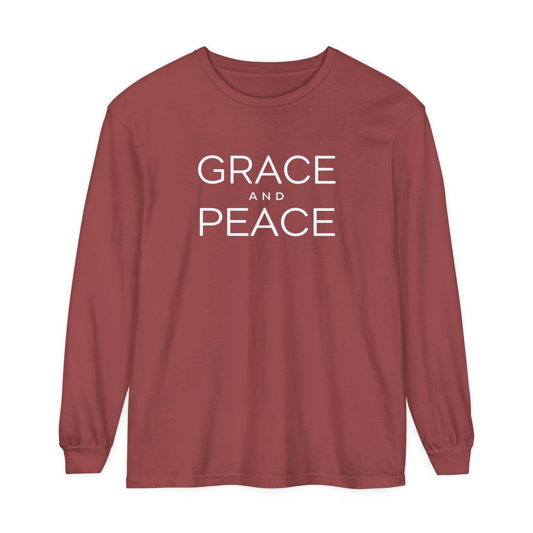 Grace and Peace Long Sleeve Shirt Long-sleeve Brick S 