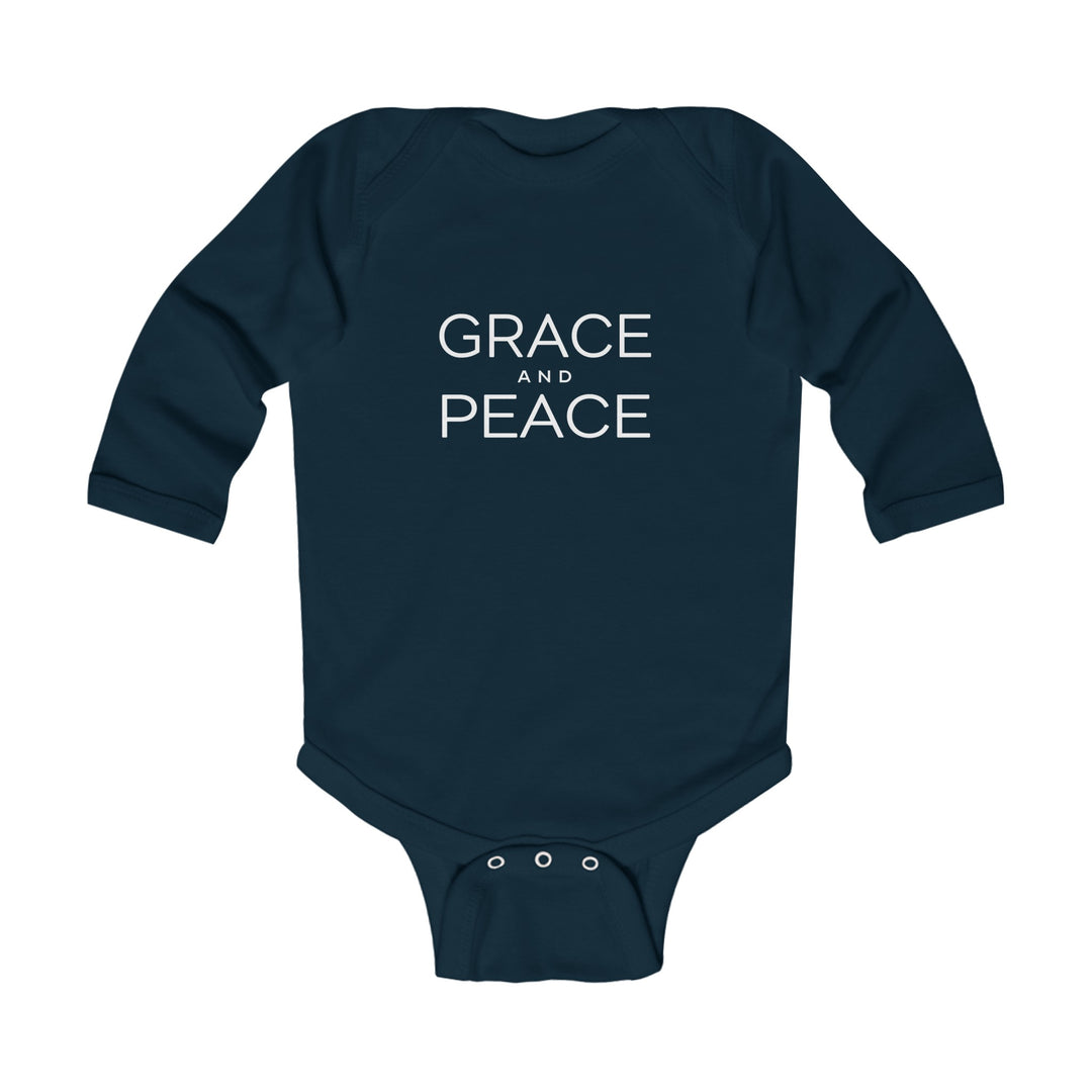 Grace and Peace Infant Long Sleeve Bodysuit Kids clothes Navy NB (0-3M) 