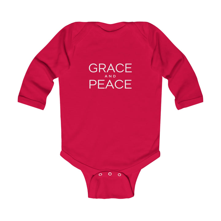 Grace and Peace Infant Long Sleeve Bodysuit Kids clothes Red NB (0-3M) 