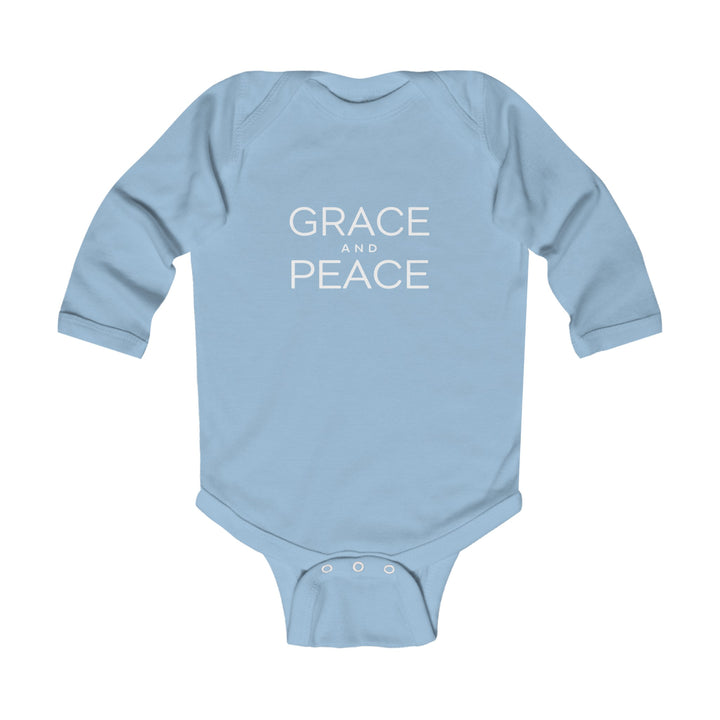 Grace and Peace Infant Long Sleeve Bodysuit Kids clothes Light Blue NB (0-3M) 