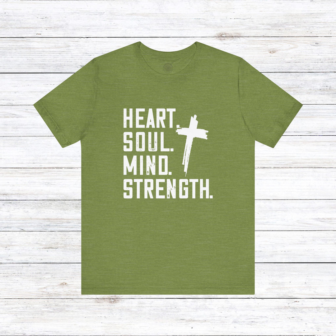 Shema Heart Soul Mind Strength Unisex T-Shirt T-Shirt Heather Green S 