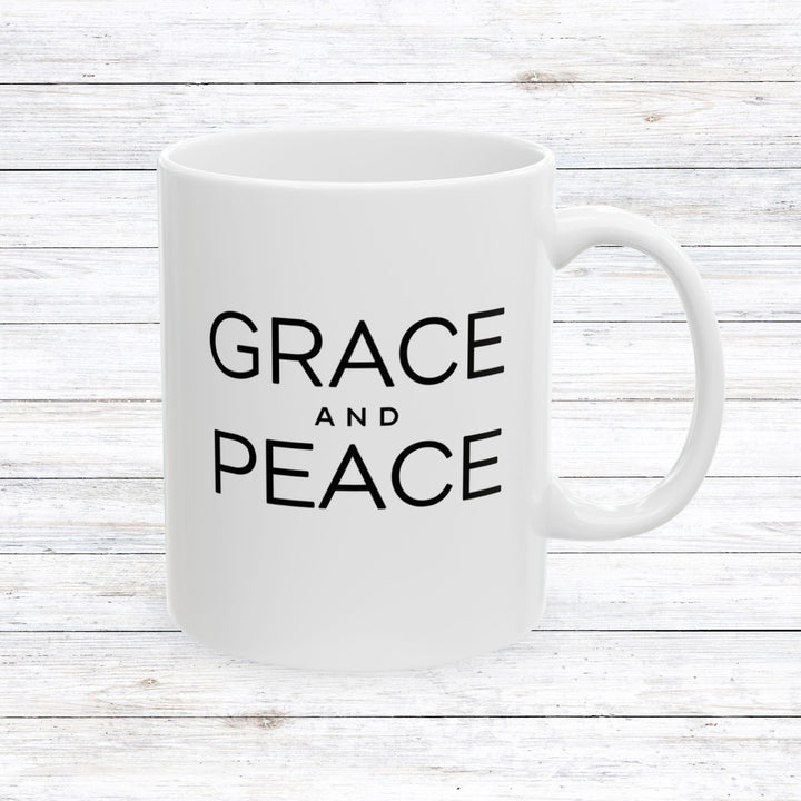 Christian Coffee Mug Grace and Peace Ceramic Mug 11oz  