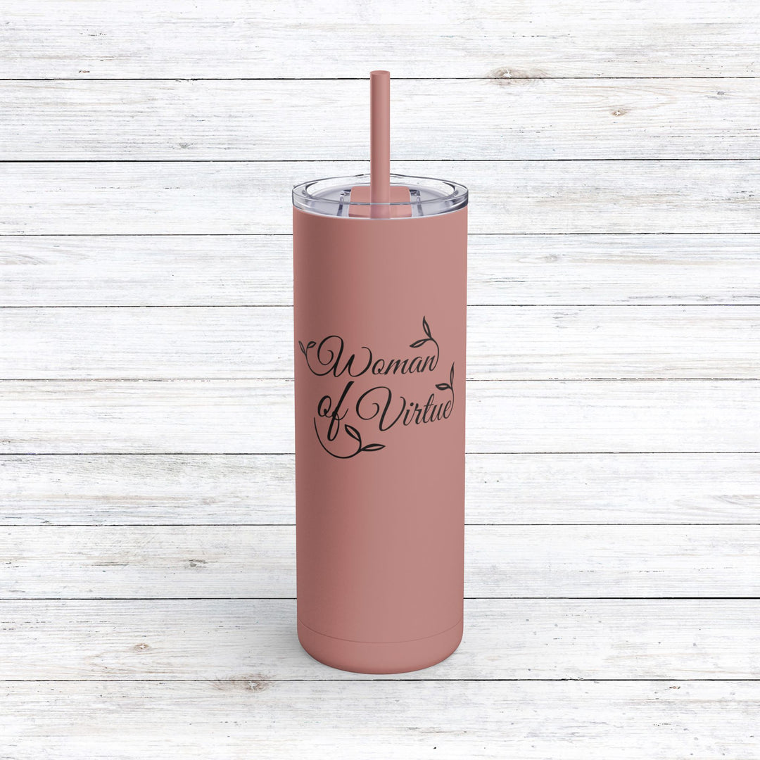 Christian Tumbler Woman of Virtue Mug Dusty Rose 20oz Matte