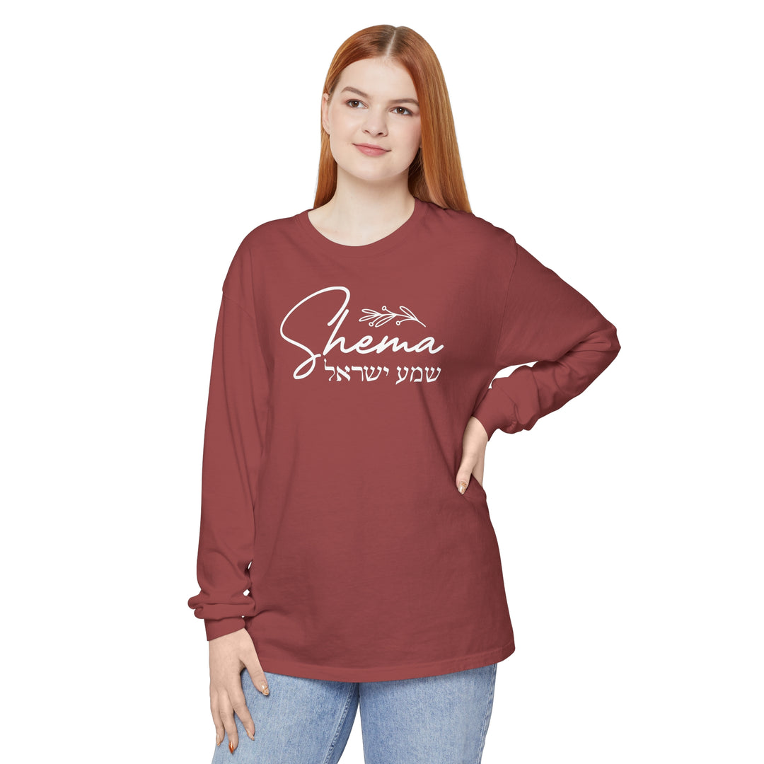 Shema Hebrew Long Sleeve Shirt Long-sleeve   