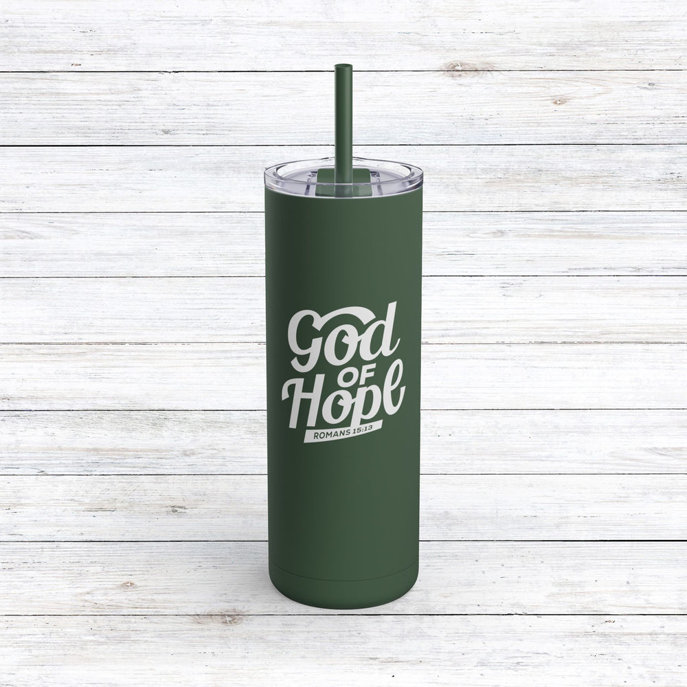 Christian Tumbler God of Hope Mug Pine Needle 20oz Matte