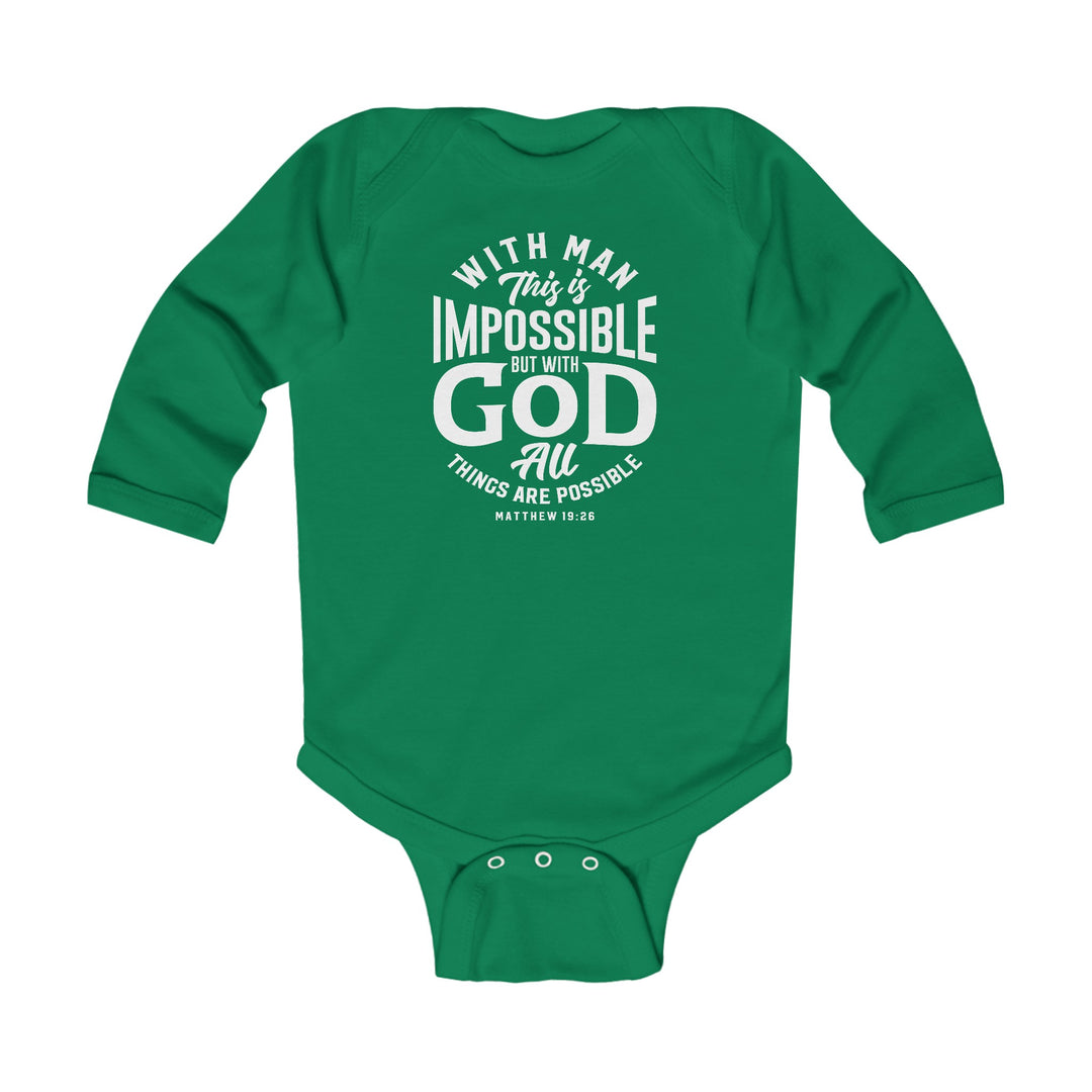 All Things Possible Infant Long Sleeve Bodysuit Kids clothes Kelly NB (0-3M) 