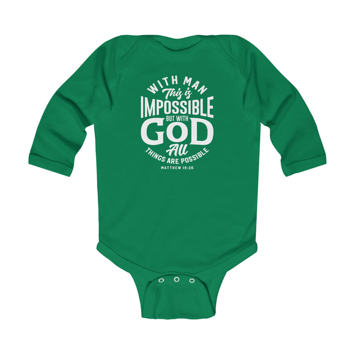 All Things Possible Infant Long Sleeve Bodysuit Kids clothes Kelly NB (0-3M) 