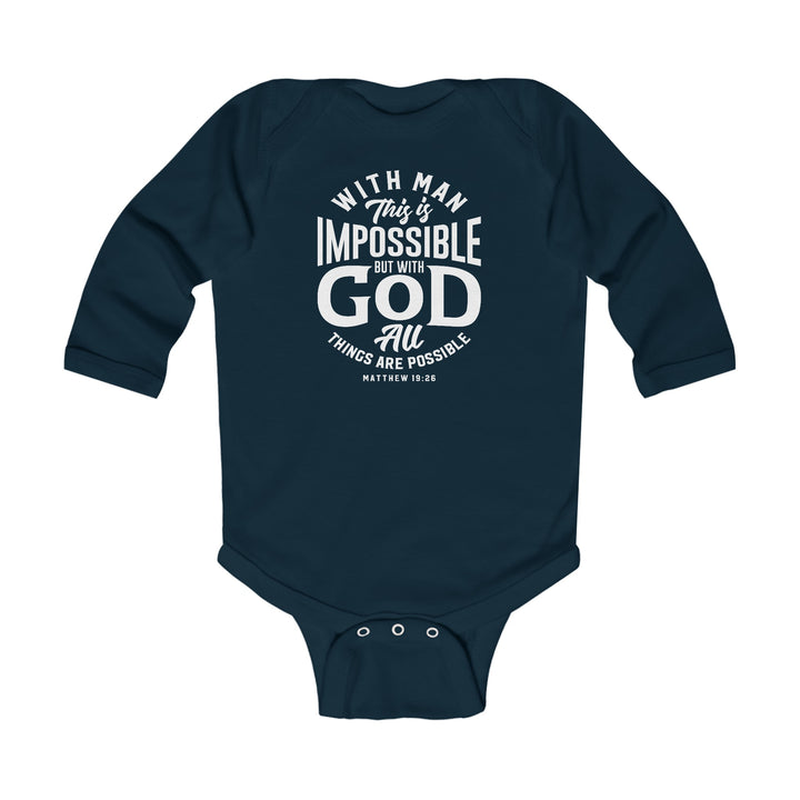 All Things Possible Infant Long Sleeve Bodysuit Kids clothes Navy NB (0-3M) 