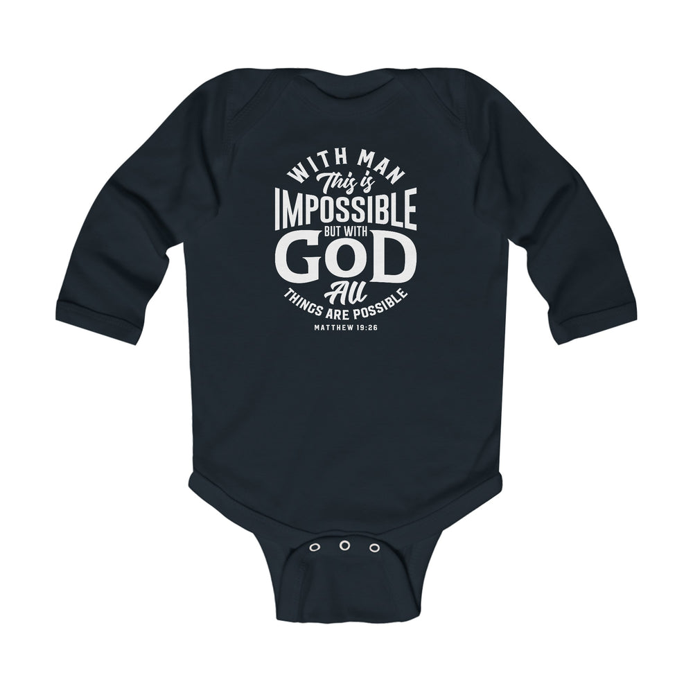 All Things Possible Infant Long Sleeve Bodysuit Kids clothes Black NB (0-3M) 