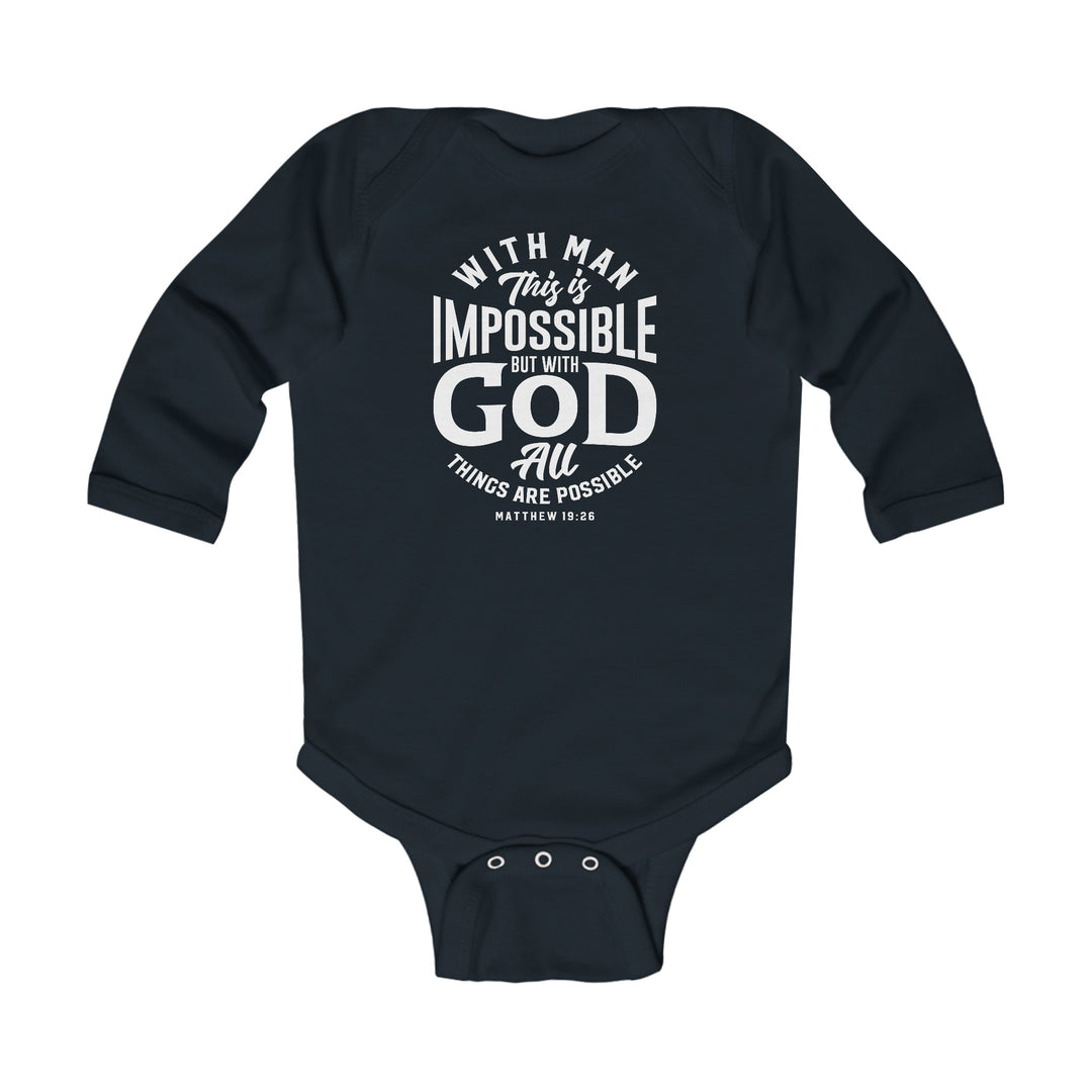 All Things Possible Infant Long Sleeve Bodysuit Kids clothes Black NB (0-3M) 