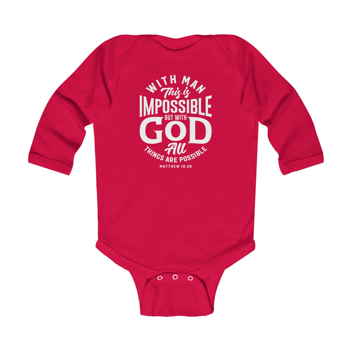 All Things Possible Infant Long Sleeve Bodysuit Kids clothes Red NB (0-3M) 