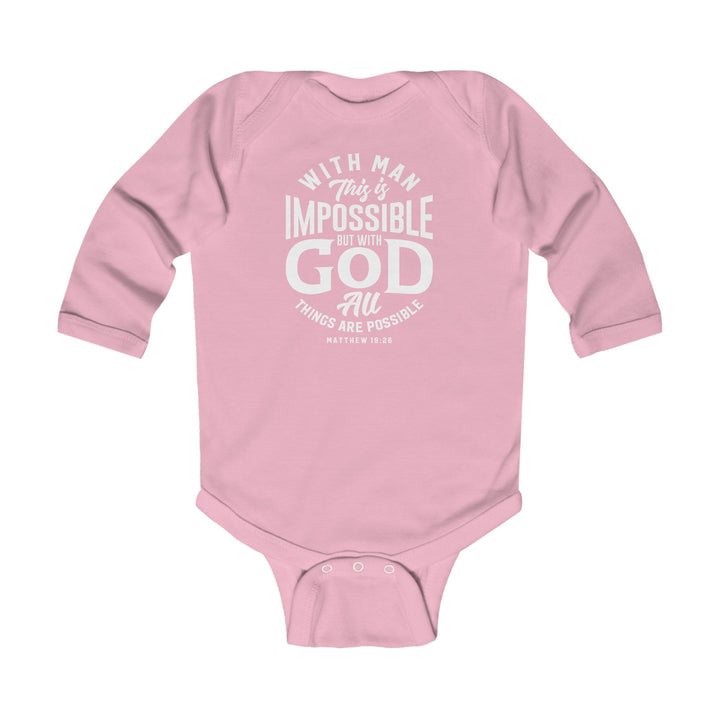 All Things Possible Infant Long Sleeve Bodysuit Kids clothes Pink NB (0-3M) 