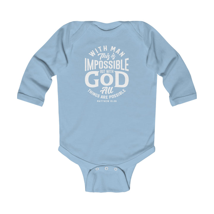 All Things Possible Infant Long Sleeve Bodysuit Kids clothes Light Blue NB (0-3M) 