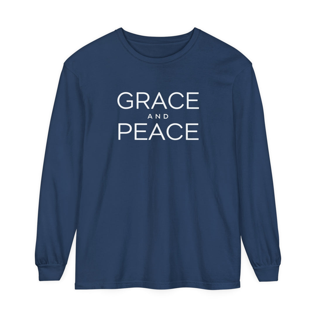 Grace and Peace Long Sleeve Shirt Long-sleeve Midnight S 