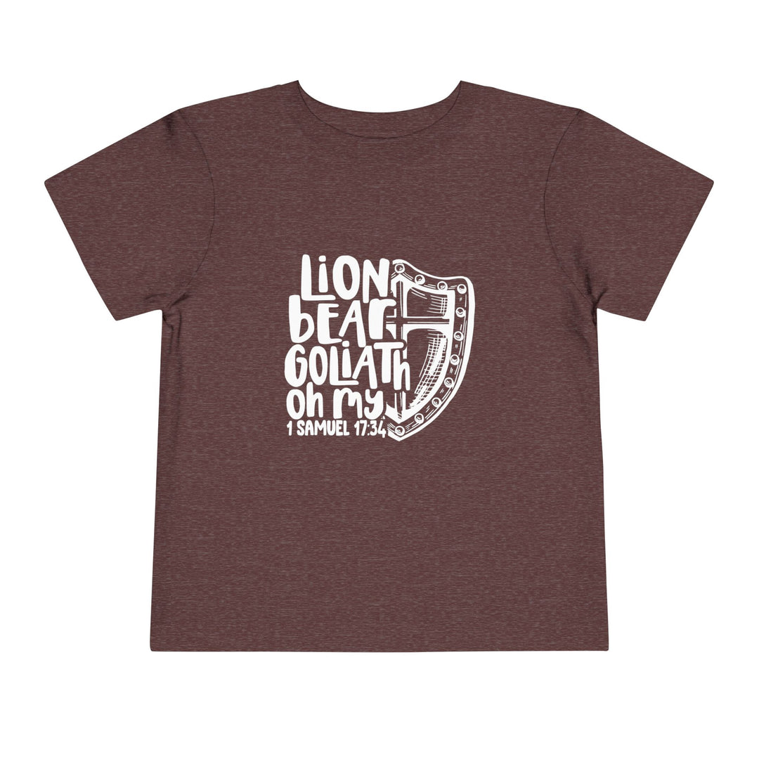 Lion Bear Goliath Oh My Toddler Tee Kids clothes Heather Maroon 2T 