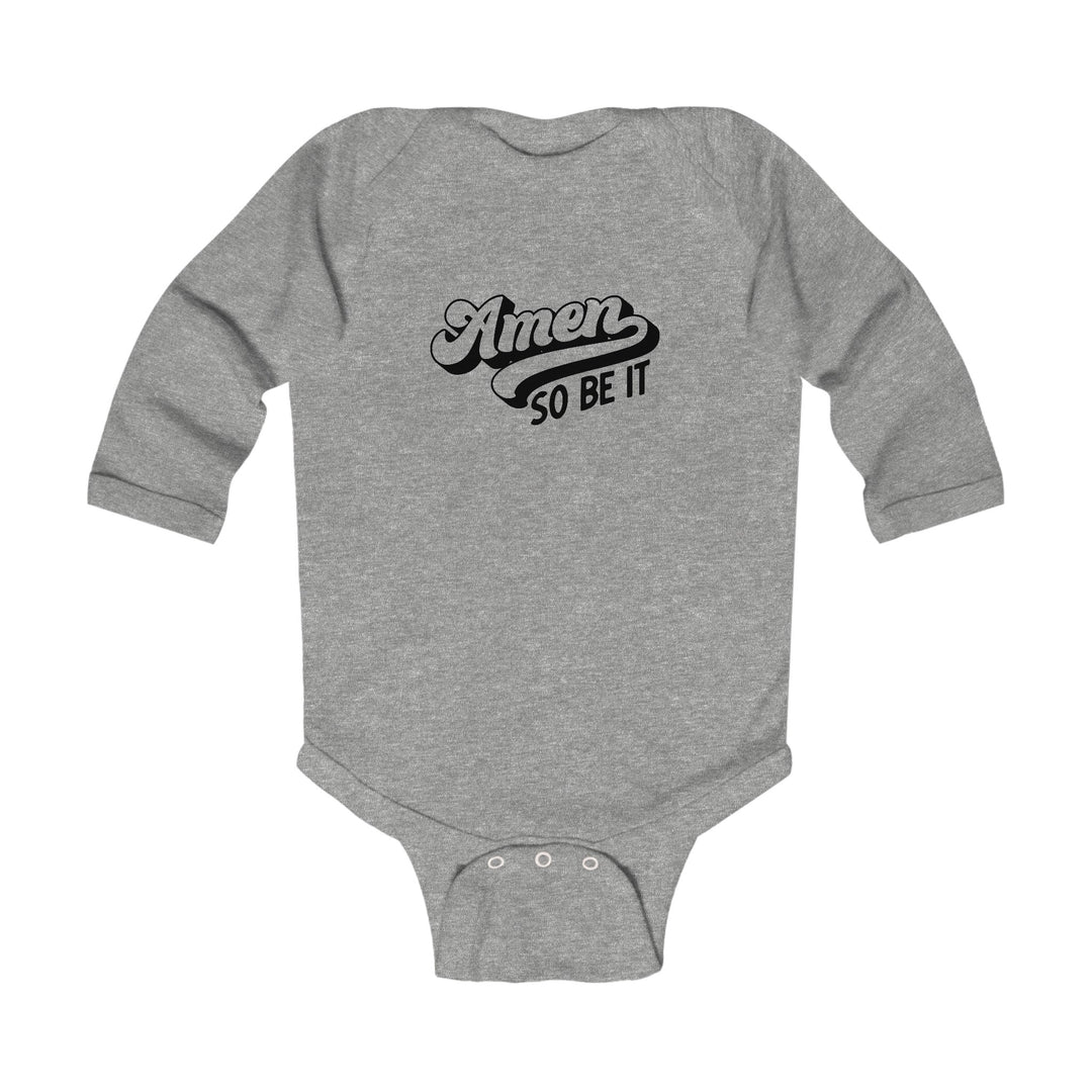 Amen So Be It Infant Long Sleeve Bodysuit Kids clothes Heather NB (0-3M) 