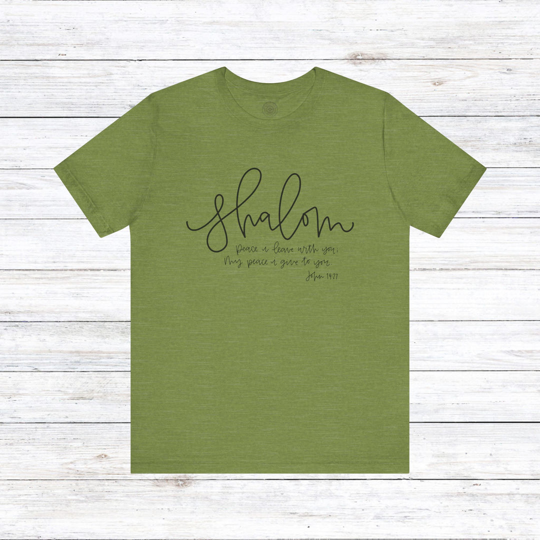 Shalom Peace Unisex T-Shirt T-Shirt Heather Green S 