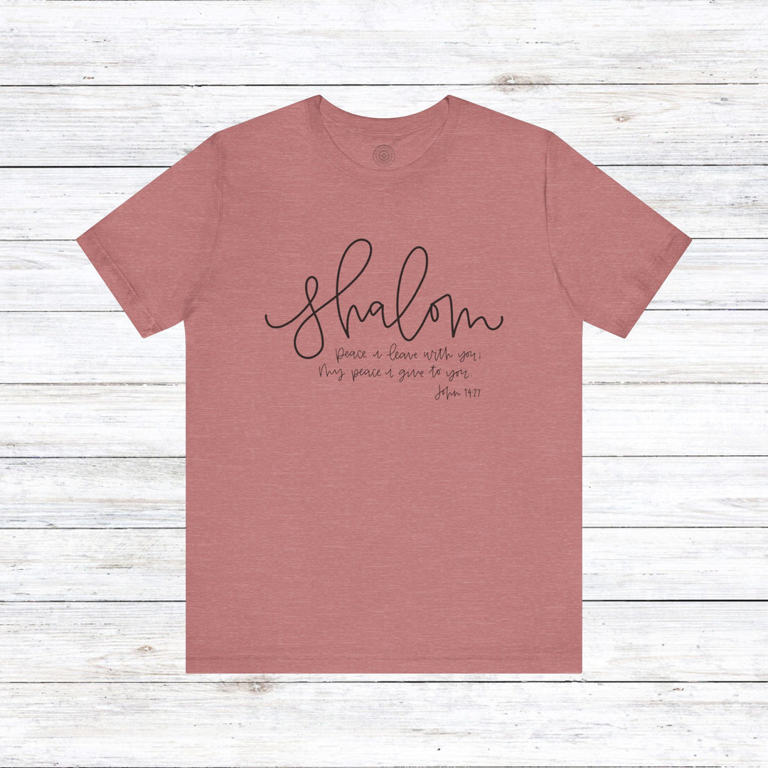 Shalom Peace Unisex T-Shirt T-Shirt Heather Mauve S 