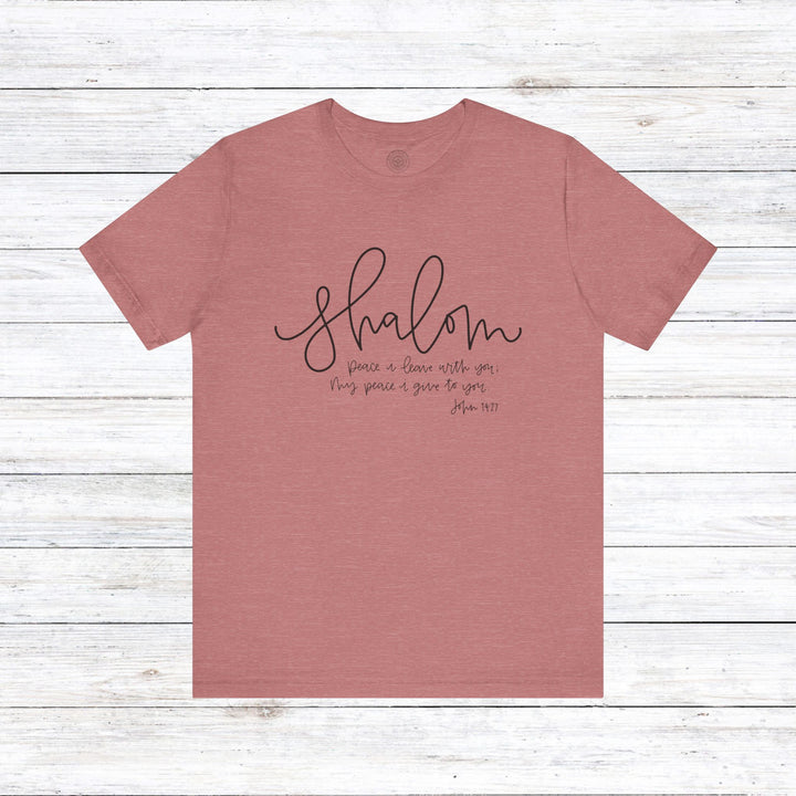 Shalom Peace Unisex T-Shirt T-Shirt Heather Mauve S 