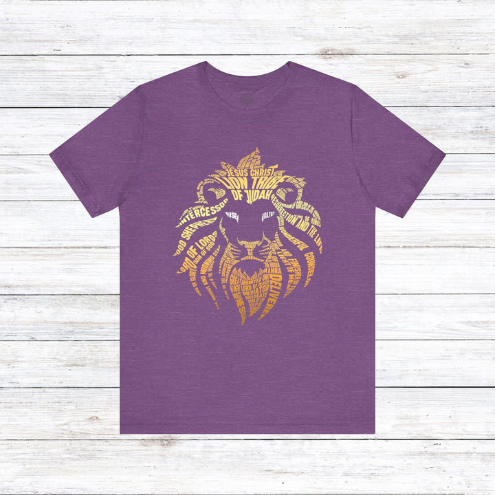 Lion Word Cloud Unisex T-Shirt T-Shirt Heather Team Purple S 