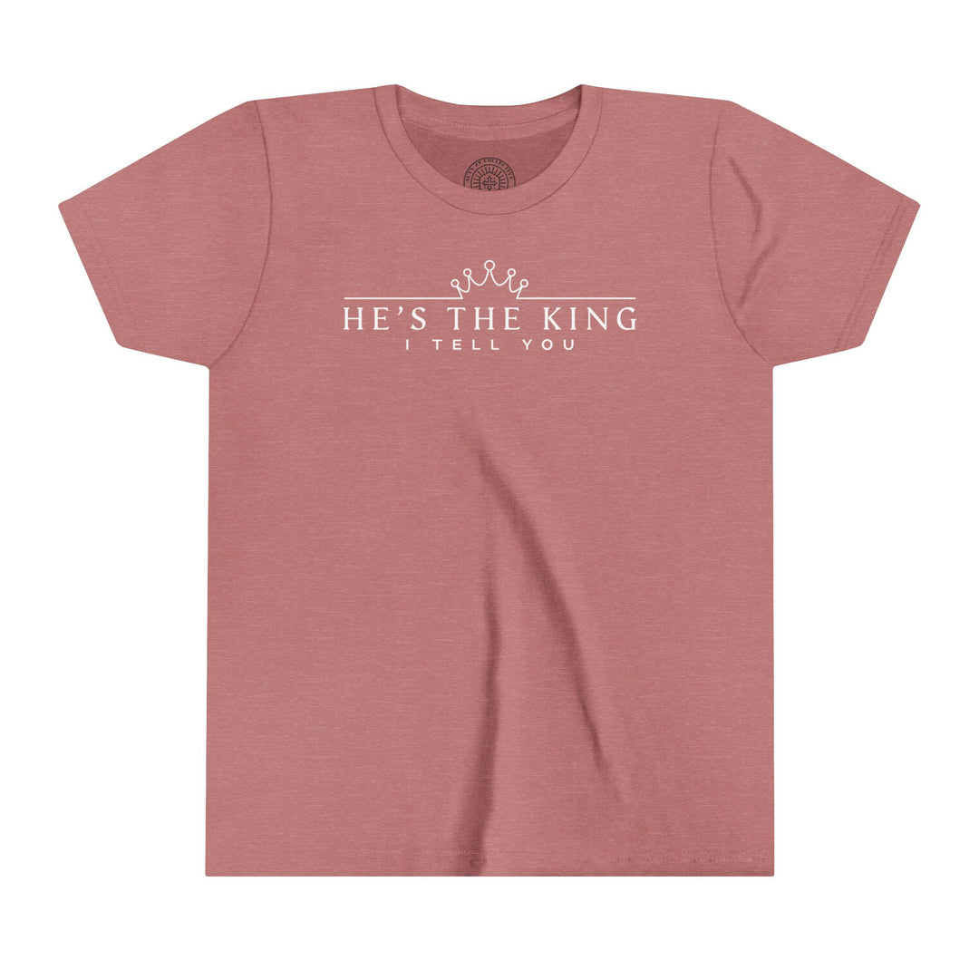 He's The King Youth T-shirt Kids clothes Heather Mauve S 