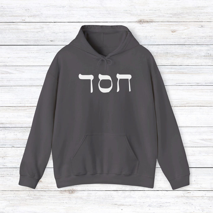 Hesed Hebrew Hoodie Hoodie Charcoal S 