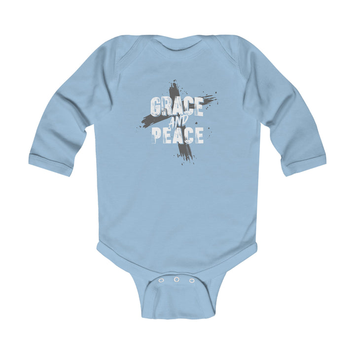 Grace and Peace Infant Long Sleeve Bodysuit Kids clothes Light Blue NB (0-3M) 