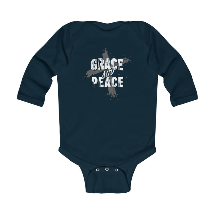 Grace and Peace Infant Long Sleeve Bodysuit Kids clothes Navy NB (0-3M) 