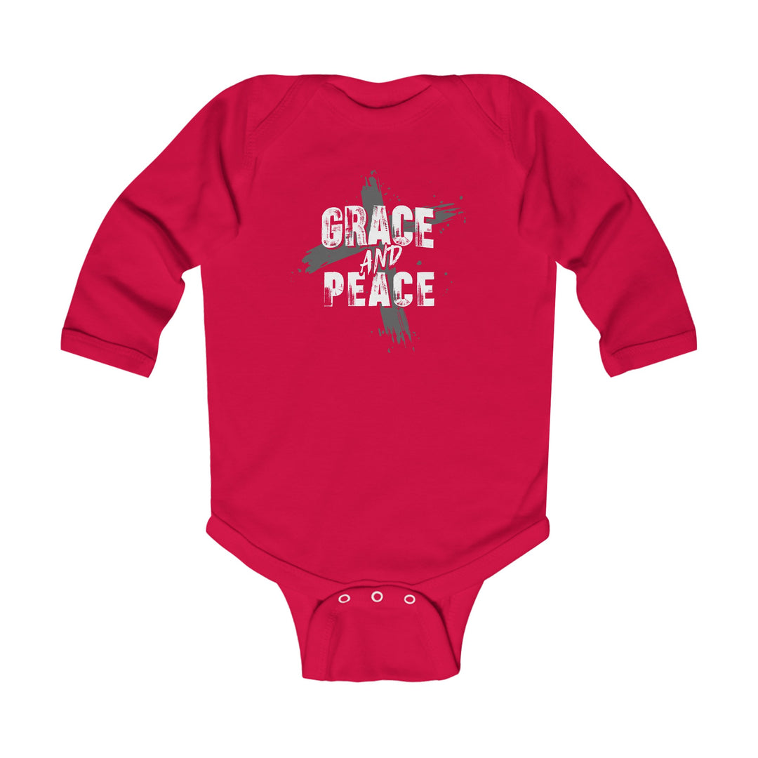 Grace and Peace Infant Long Sleeve Bodysuit Kids clothes Red NB (0-3M) 